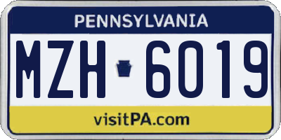 PA license plate MZH6019