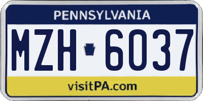 PA license plate MZH6037
