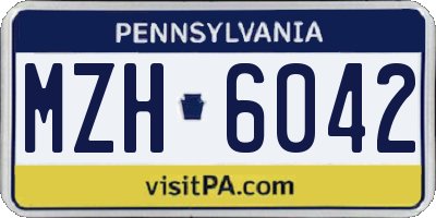PA license plate MZH6042