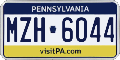 PA license plate MZH6044