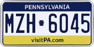PA license plate MZH6045