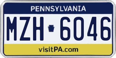PA license plate MZH6046