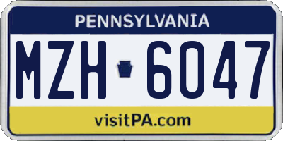 PA license plate MZH6047