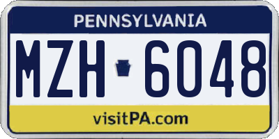 PA license plate MZH6048