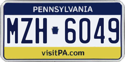PA license plate MZH6049