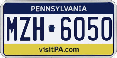 PA license plate MZH6050