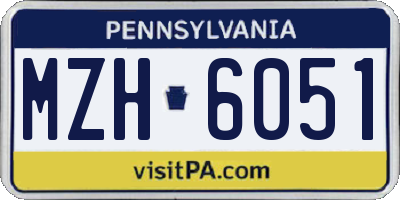 PA license plate MZH6051