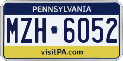 PA license plate MZH6052