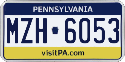 PA license plate MZH6053