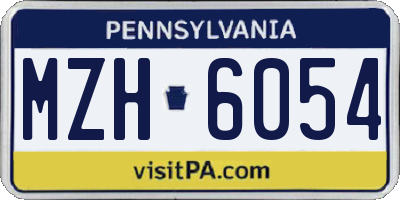 PA license plate MZH6054