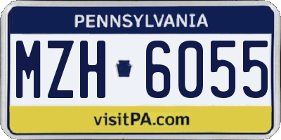 PA license plate MZH6055