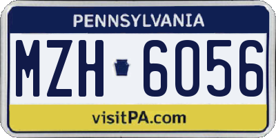 PA license plate MZH6056