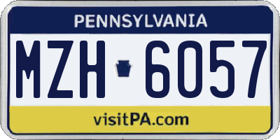 PA license plate MZH6057