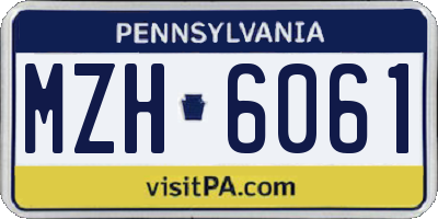 PA license plate MZH6061