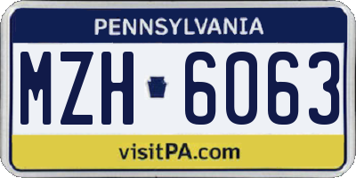 PA license plate MZH6063