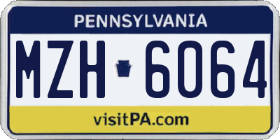 PA license plate MZH6064
