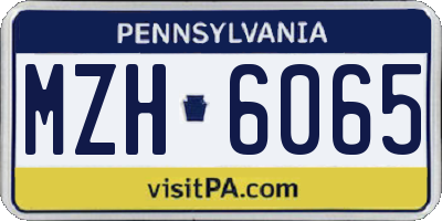 PA license plate MZH6065