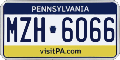 PA license plate MZH6066