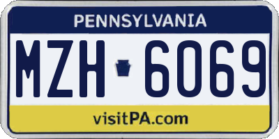 PA license plate MZH6069