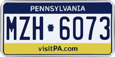PA license plate MZH6073