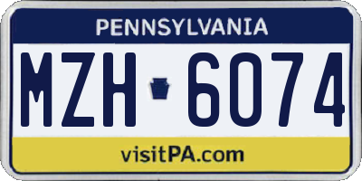 PA license plate MZH6074