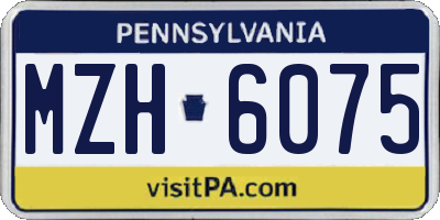 PA license plate MZH6075