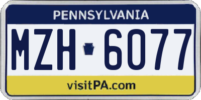 PA license plate MZH6077