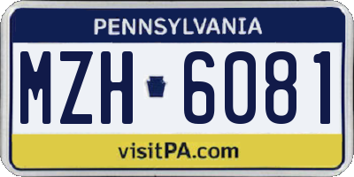 PA license plate MZH6081