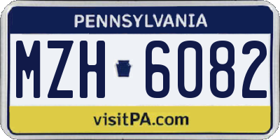 PA license plate MZH6082