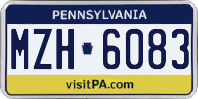 PA license plate MZH6083