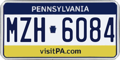 PA license plate MZH6084