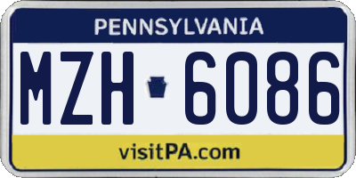 PA license plate MZH6086