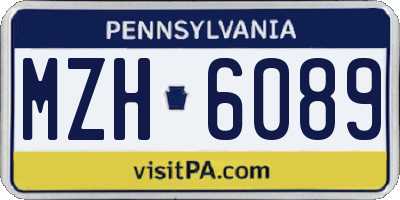 PA license plate MZH6089