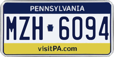 PA license plate MZH6094
