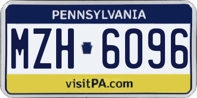 PA license plate MZH6096