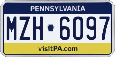 PA license plate MZH6097
