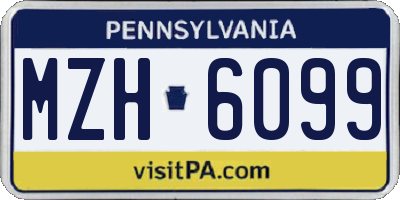 PA license plate MZH6099
