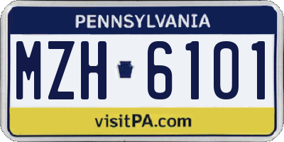 PA license plate MZH6101