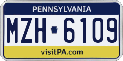 PA license plate MZH6109