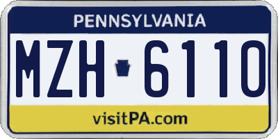 PA license plate MZH6110