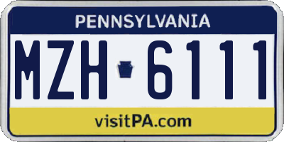 PA license plate MZH6111