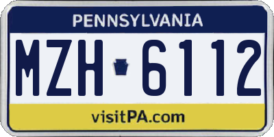 PA license plate MZH6112