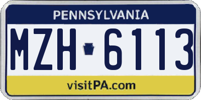 PA license plate MZH6113