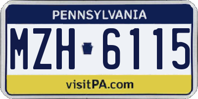 PA license plate MZH6115