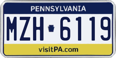 PA license plate MZH6119