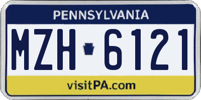 PA license plate MZH6121