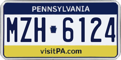 PA license plate MZH6124