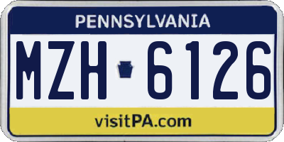 PA license plate MZH6126