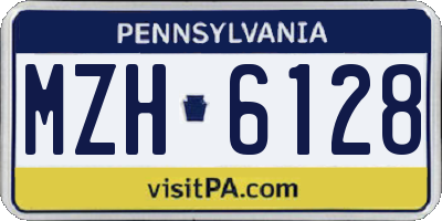 PA license plate MZH6128