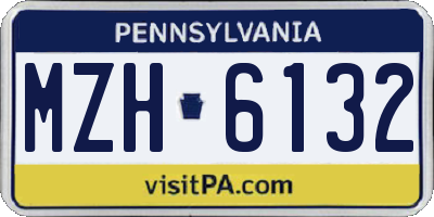 PA license plate MZH6132